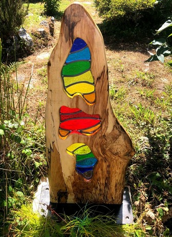 Scalaria-Lead Glass-wood sculpture