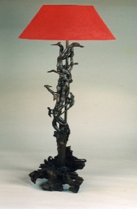 Tree-of-Life Table Lamp Wood Sculpture